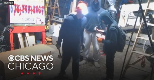 Vandals caught on camera breaking into west suburban warehouse