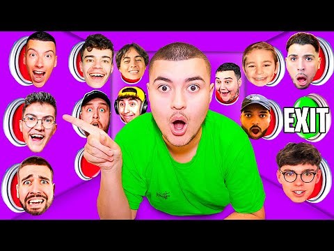 100 MYSTERY YOUTUBER BUTTONS BUT ONLY ONE WILL SAVE YOU IN REAL LIFE!