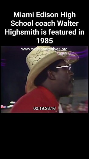 Miami Edison High School football coach Walter Highsmith is featured in this 1985 WPLG Eyewitness News segment with reporter Khambrel Marshall. This clip is from the Wolfson Archives. | Ghosts of the Orange Bowl