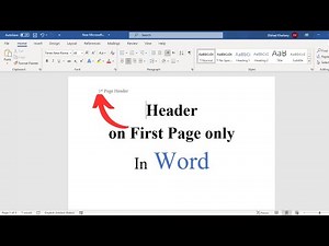 How to Remove Header From Second Page | Header on First Page only