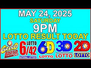 Lotto Result Today 9pm Draw May 24 2025 PCSO
