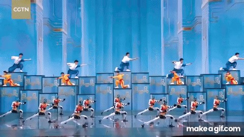 Martial arts robots dazzle at 2026 Spring Festival Gala #CoolChina #springfestival2026 #kungfu on Make a GIF