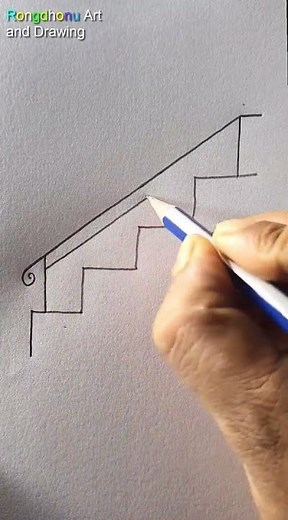 How to draw stairs #stepbystep #Howtodraw #stairs