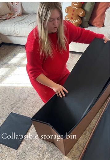 Double the function, half the clutter 🙌🏼 This collapsible storage bin bench hides away blankets, toys, and more while doubling as extra seating. Stylish, sturdy, and space-saving. It’s the perfect piece for living rooms, bedrooms, or even playrooms. #storagebench #smallspaceliving #toystoragehack #functionalfurniture #tiktokshopblackfriday