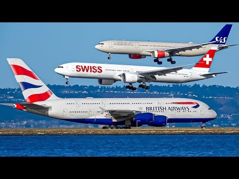 🇺🇸 SAN FRANCISCO Airport Plane Spotting + Aircraft & Flight Route Information Subtitles !