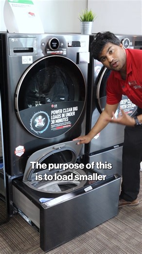 Now you can wash two loads at once with LG SideKick Pedestal Washers. Tackle small loads in a compact washer below while doing a big load up top. #LG #washer | Goemans Appliances | Facebook