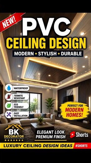 Luxury PVC Ceiling Design Ideas | Modern Home Interior 2026 #Shorts #short