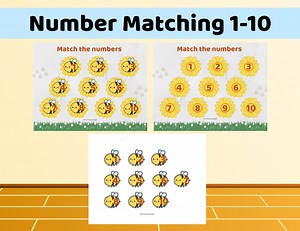 Match the Numbers 1–10, Numbers Matching for Kids, Easy Toddler Activity, Printable PDF, Counting & Number Recognition Worksheets - Etsy Canada
