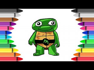 How to DRAW Baby MIKEY Ninja Turtle