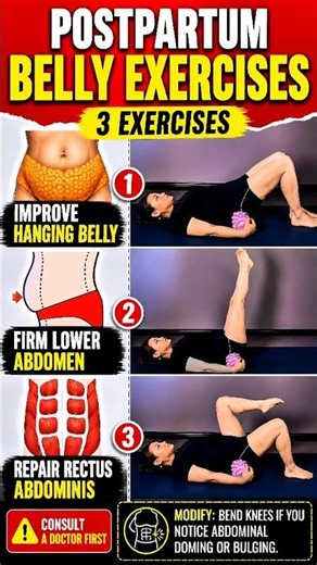 Diastasis Recti Exercises That Help Flatten Your Postpartum Belly #shorts