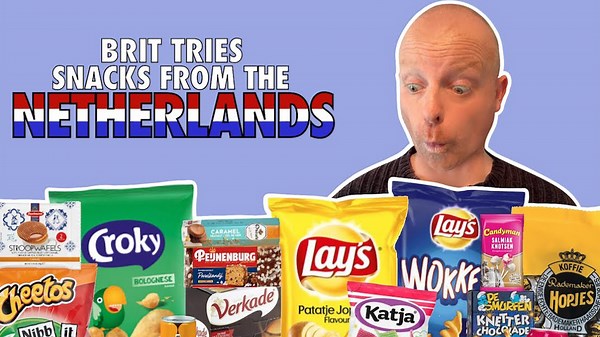 British Guy Tries Dutch Snacks! 🇳🇱😂 Stroopwafels to Shockers!