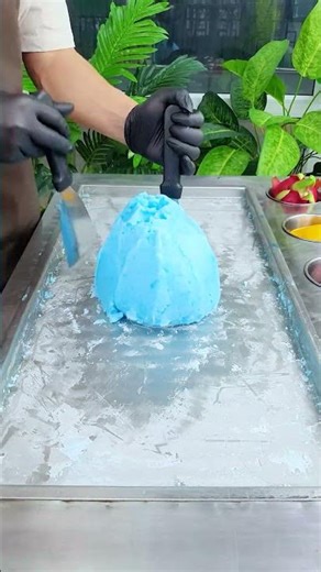 Making Blue Soda Ice Cream Street Style Magic #shorts #satisfying #icecream
