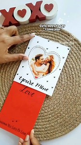 CUTE DIY CARD FOR LOVE ❤️ #lastminutegifts #DIYGifts #lovecard #handmadegifts #handmadewithlove #diycrafts #diycards #handmadecards #diy #giftgiving #quickdiy #diygreetingcards #diyprojects | Handmade cards ideas