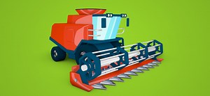 How a Combine Harvester Works: Infographic Made with Blender