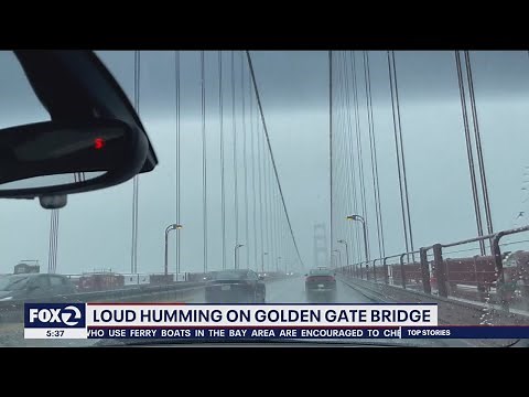 High winds cause loud humming on Golden Gate Bridge