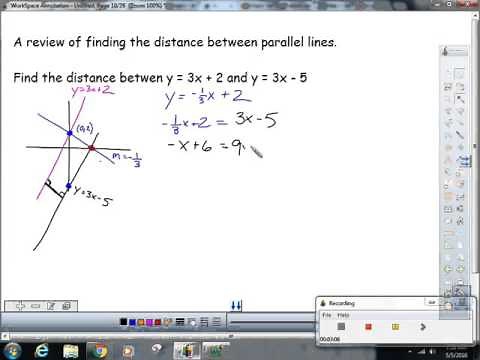 How to find the distance between parallel lines
