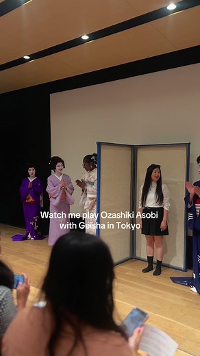 Geisha Performance So across from the Senso-ji Temple in Asakusa there is a information center building that is apart of the community. They have tons of Free information and activities to do while visiting. Online I saw they would be giving free tickets to a Geisha Performance and I knew I was going to do anything I needed to get them for my group. It was 100% worth it!! They do things like this to give cultural experiences and I love an active community center. The game is like Rock-Paper-Scis