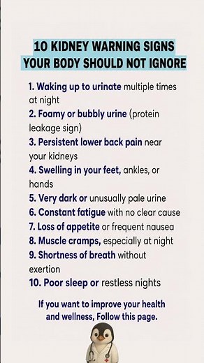 🚨 10 Kidney Warning Signs Your Body Should Never Ignore | Early Symptoms of Kidney Problems
