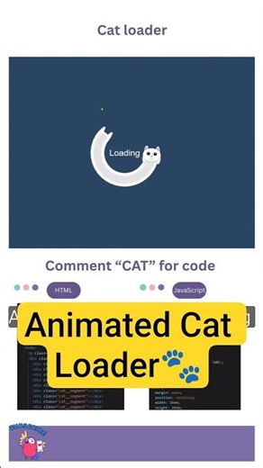 How to Make a Cat Loader Animation Using HTML, CSS & JavaScript #viralshorts #viral #techshorts