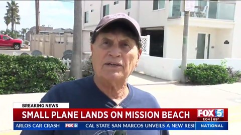 'I had 10 feet of hard sand to land on': Pilot lands on Mission Beach