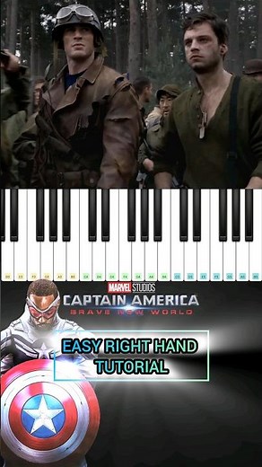 Captain America EASY Piano #tutorial #shorts #captainamerica #piano