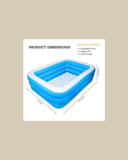 WEGON 10 Feet Rectangular Inflatable Pool with Electric Pump Family Full-Sized Swimming Bathtub f...