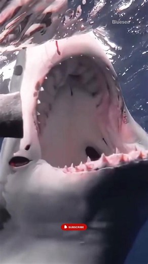 Face-to-Face with a Great White Shark During Feeding Time! 🦈🌊 #short #sea #shark
