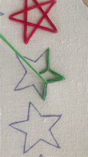 Simple and easy Christmas star embroidery 2