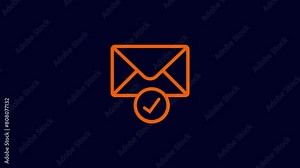 Mail box with check mark. Message icon isolated and check mark icon.