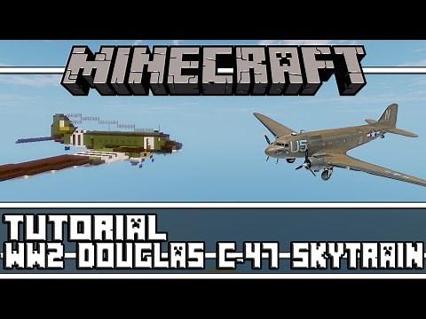 Minecraft: WW2 Douglas C-47 Skytrain Transport Aircraft Tutorial (Airborne Version)
