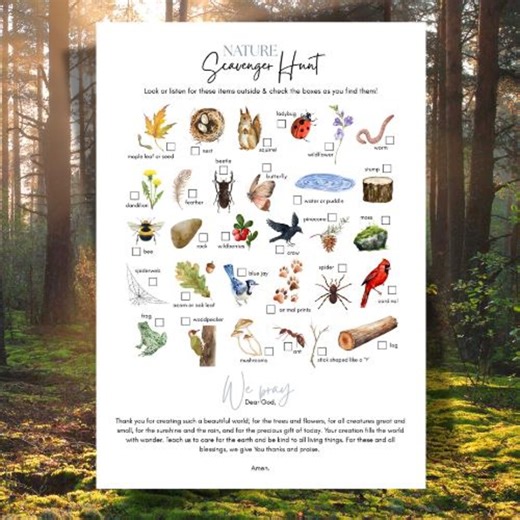 Christian Nature Scavenger Hunt for Kids | Printable Outdoor Activity (digital Download) - Etsy