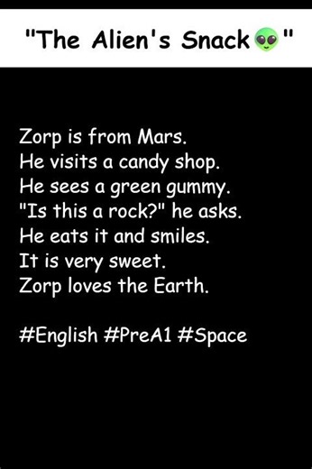 CEFR PreA1 "The Alien's Snack👽" | English Short Story for Beginners