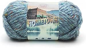 Lion Brand Yarn Hometown Yarn, Super-Bulky Yarn for Knitting, Crocheting, and Crafting, 1 Pack, Key Largo Tweed
