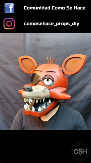 Como Se Hace Props - DIY on Instagram: "Cabeza/Máscara Foxy Five Nights At Freddy's #fivenightsatfreddys2 #foxyfivenightsatfreddys #fnaf"
