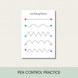 Line Drawing Pen Control Practice Printable Sheet Toddler Early Years Home Education Resources - Etsy