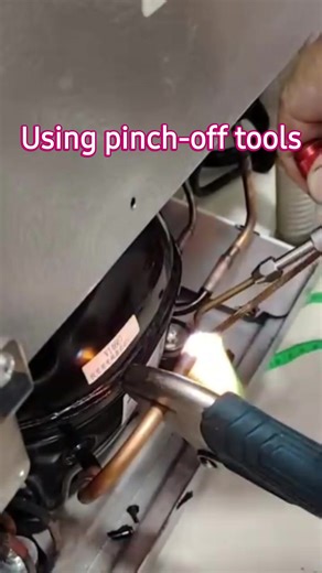 73K views · 106 reactions | Pinch-off tools are used to permanently seal a copper pipe by compressing it to stop the flow of refrigerant gas. #technician #refrigeration #airconditioning #hvaclife##homeservice | Hermijenes Pascua Cabang | Facebook