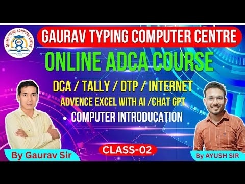 Class -2|ADCA Computer Course in Hindi Playlist | Computer Knowledge| GAURAV Typing computer centre