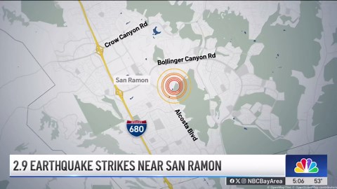 2.9 magnitude earthquake strikes near San Ramon