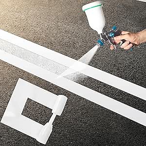U0U 4 x 88 Inch Parking Lot Line Stencil,Reusable Silicone Parking Lot Stencils,Pavement Straight Stencil for Paint Parking Lots and Asphalt Concrete Pavements (White)