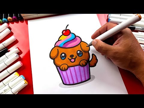 How To Draw A Puppycake - Puppy Cupcake
