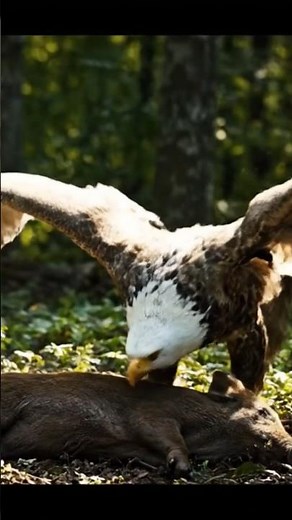 eagle attacks wolf that bites pig #aegle #wildlife #animals #birds