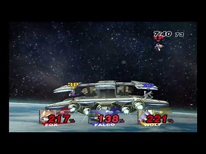 SSBB TAS Fox vs Falco vs Wolf