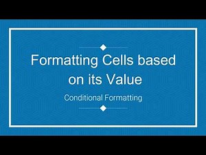 S01E12 Formatting Cells Based on its Value in MS Excel