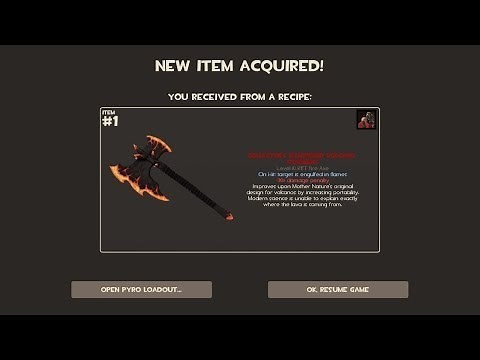 Fully Crafting a Collectors Sharpened Volcano Fragment in TF2