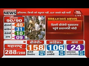 Election Results 2019: BJP Headquarter पहुंचे PM Modi, Shah और अन्य दिग्गज, थोड़ी देर में संबोधन