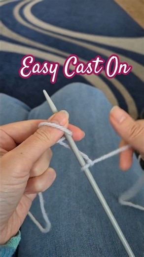 Easy way to cast on - long tail cast on #knitflix #knitting #knittingtutorial #caston #howtoknit