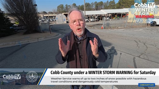 WINTER STORM WARNING Here we go AGAIN! Cobb DOT crews were out pretreating roads in preparation for the Winter Storm expected to hit the county on Saturday. Check out the latest preparations and forecast for this weekend and stay safe! | Cobb County Government