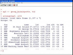 dplyr - NYCflights 13 Airport dataset exercise (rstats tutorial)