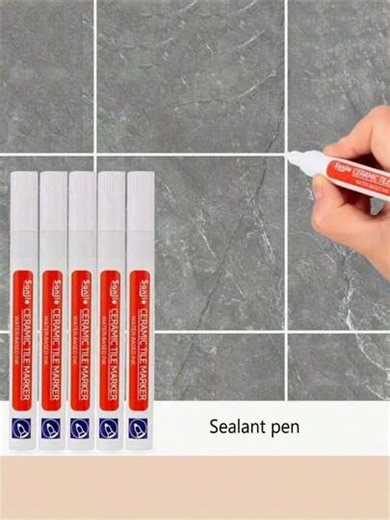 Multi-Color Water-Based Tile Grout Pen, Waterproof And Mildew-Resistant, Tile And Bathroom Crevice Renovation Pen, Scratch Repair Pen, Durable Kitchen & Home Color Restoration Pen, One Pen Easily Handles It All | SHEIN