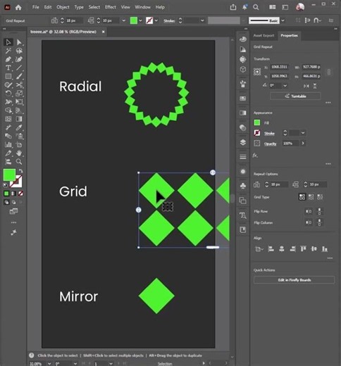 Adobe Illustrator Tutorial, Pattern Magic with Repeat Tool #graphicdesign #adobeillustrator #tips